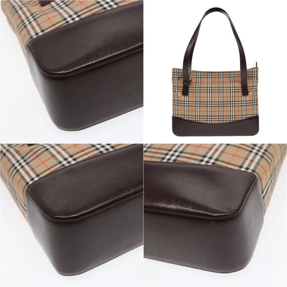 BURBERRY Nova Check Tote Bag Canvas Beige Auth am6828AV - Picture 15 of 15
